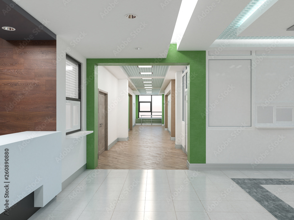 Obraz premium The interior of the clinic. 3D render.