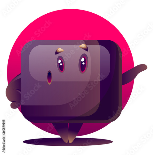 Purple cartoon monster vector illsutration on white bacground