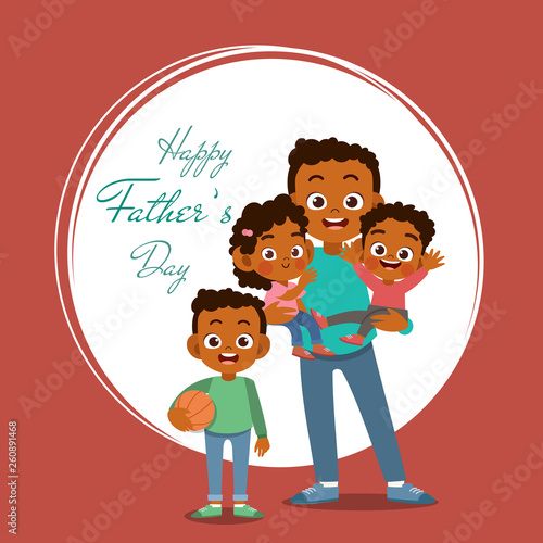 happy fathers day card greeting vector illustration
