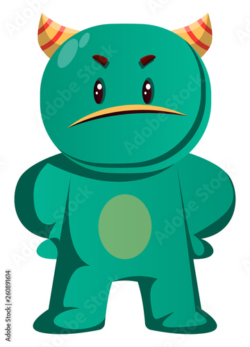 Green monster is insulted vector illustration