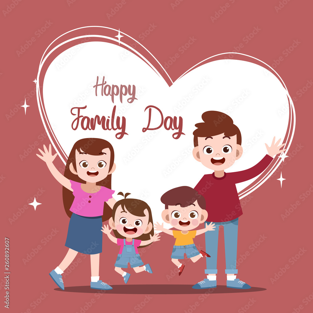 happy family day card greeting vector illustration happy family day card greeting vector illustration