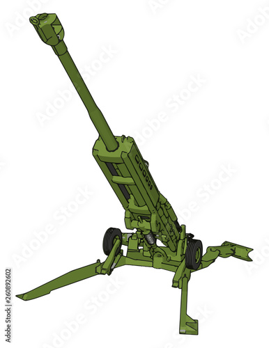 3D vector illustration of a military surface-to-air missile launcher