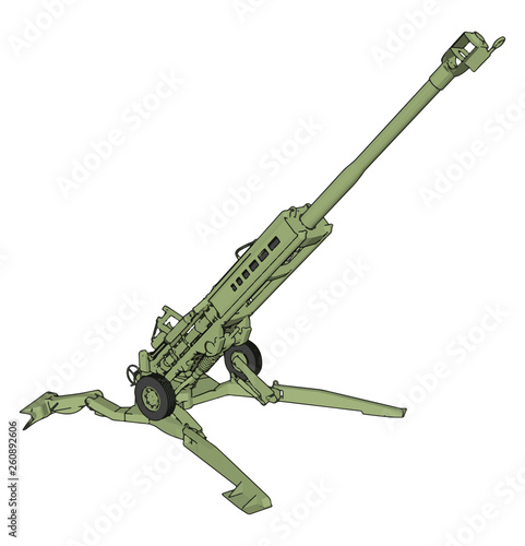 3D vector illustration of a military surface-to-air missile launcher