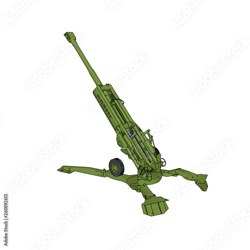 3D vector illustration of a military surface-to-air missile launcher