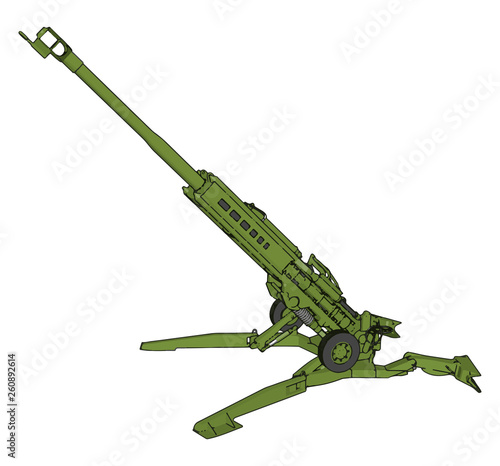 3D vector illustration of a military surface-to-air missile launcher