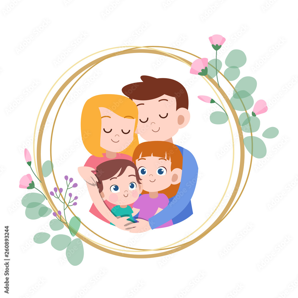 happy family day card greeting vector illustration happy family day card greeting vector illustration