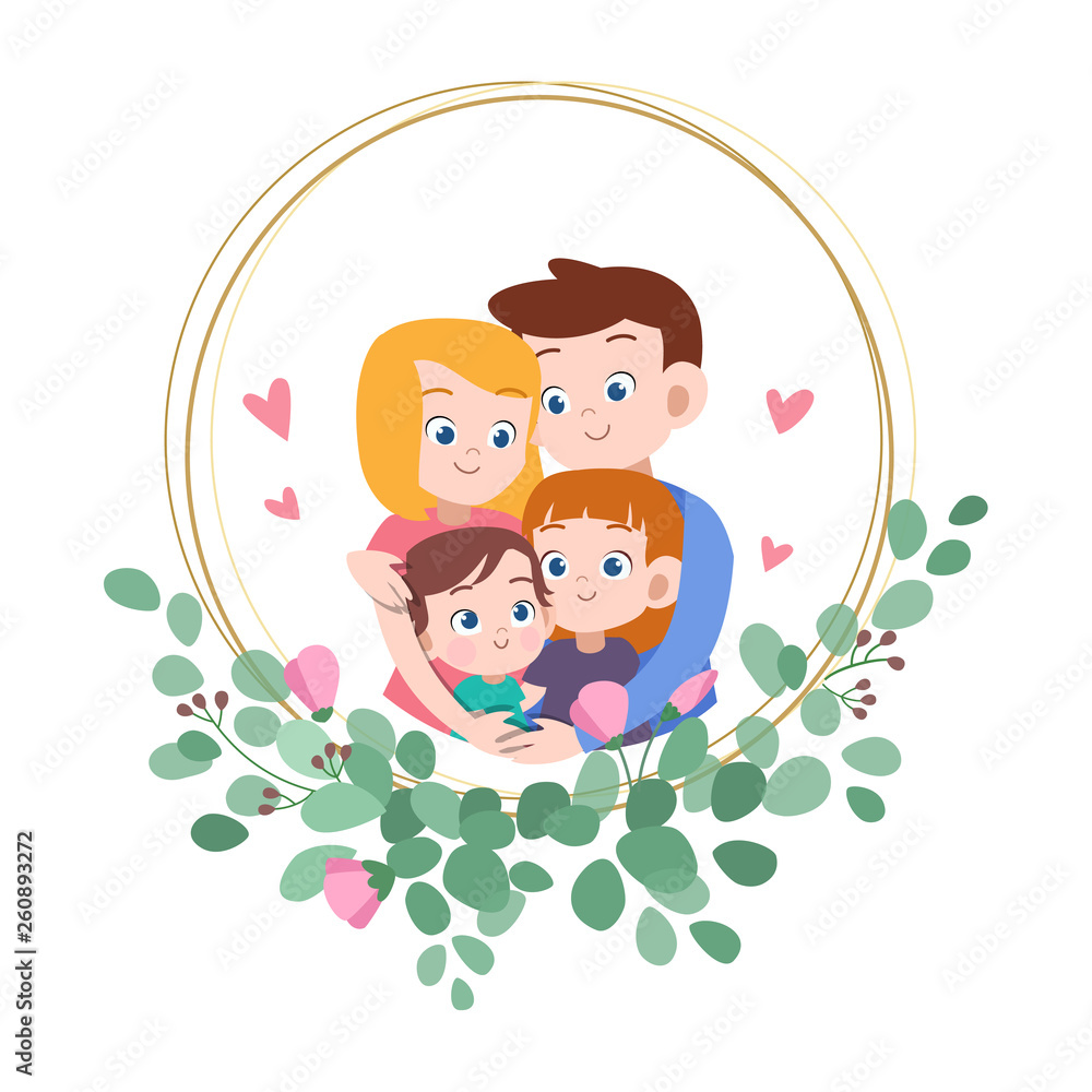 happy family day card greeting vector illustration happy family day card greeting vector illustration