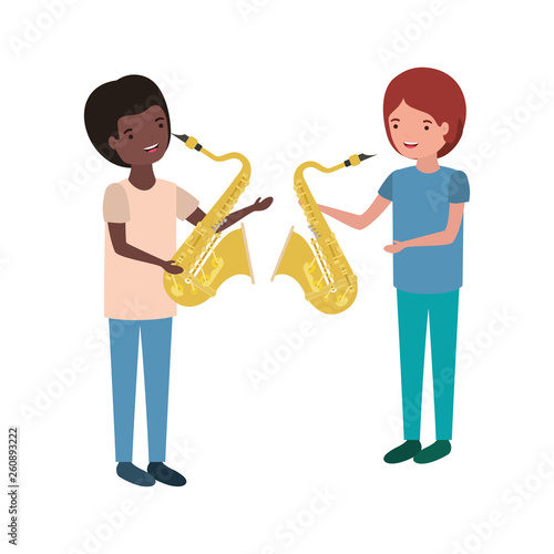 men with musical instruments character