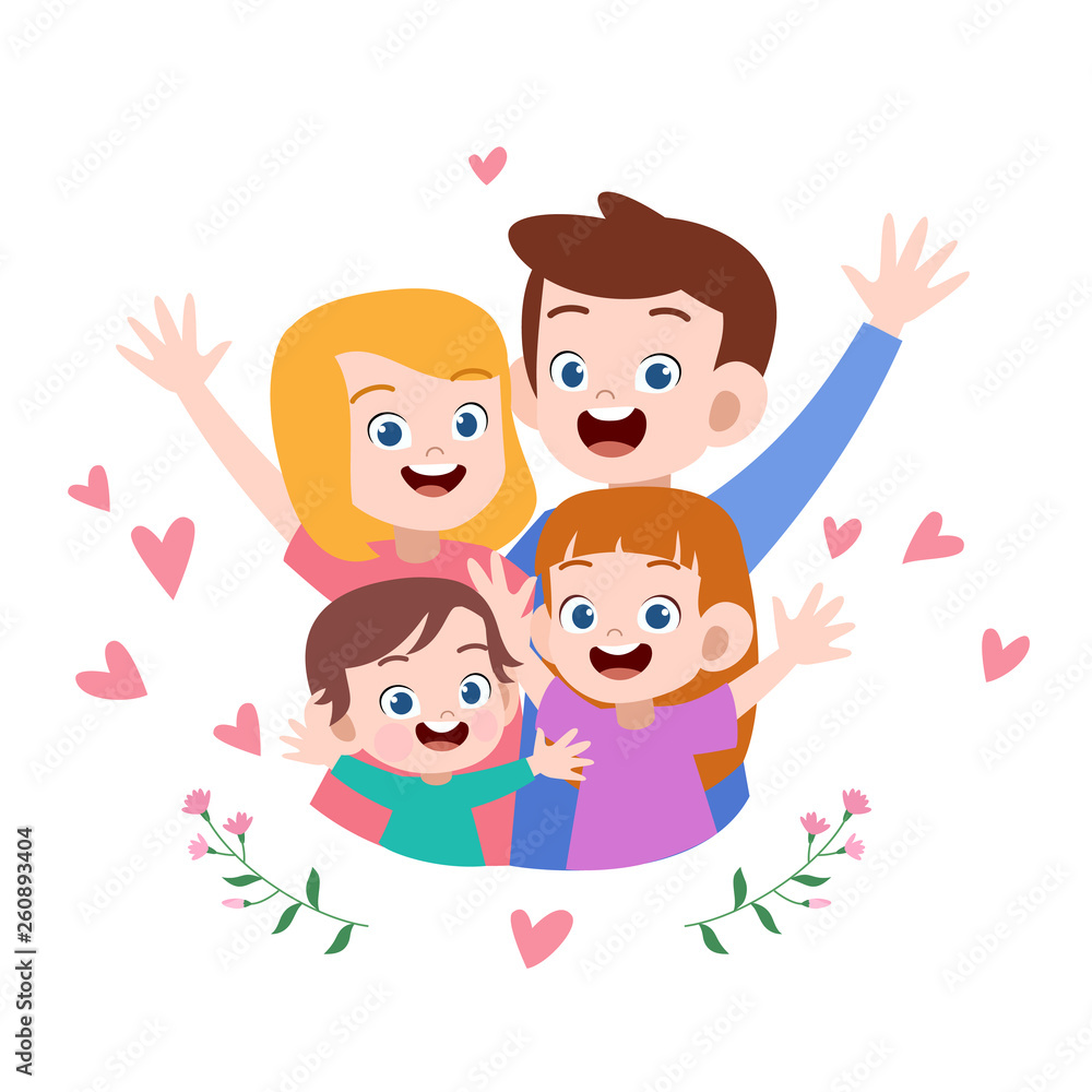 happy family day card greeting vector illustration happy family day card greeting vector illustration