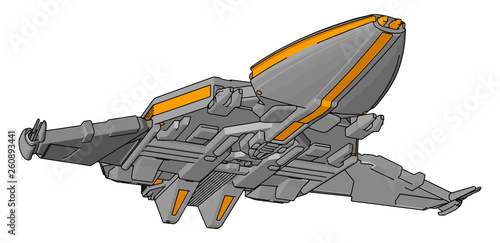 Fantasy spacecraft vector illustration non white background