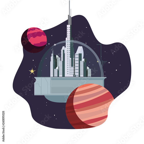 rocket colony futuristic space