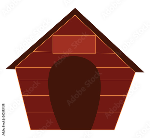 A nice brown shelter house for the pet dog called as kennel vector color drawing or illustration