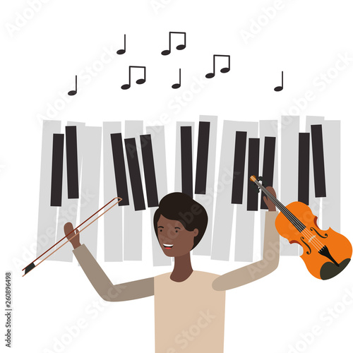 pattern of man with violin character