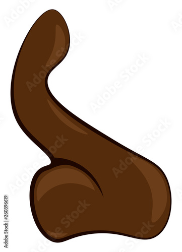 Drawing of a human nose in brown color vector color drawing or illustration
