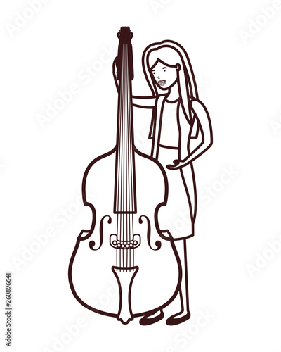 young woman with violin character