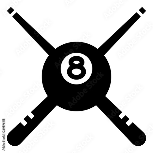 Billiards Eight Ball Vector Icon