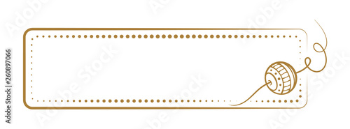 Vector vintage horizontal rectangle frame with bead feathers decoration.