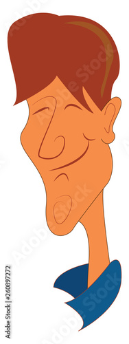 A young man with a chuckling expression on his face vector color drawing or illustration
