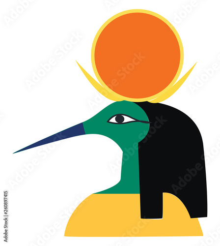 Clipart of an Egyptian god of music writing wisdom and the moon vector color drawing or illustration