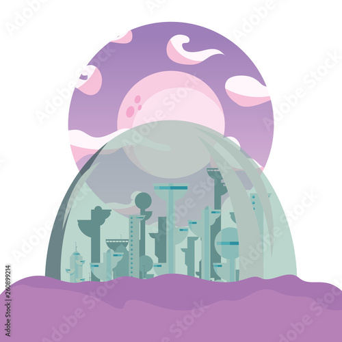 rocket colony futuristic space
