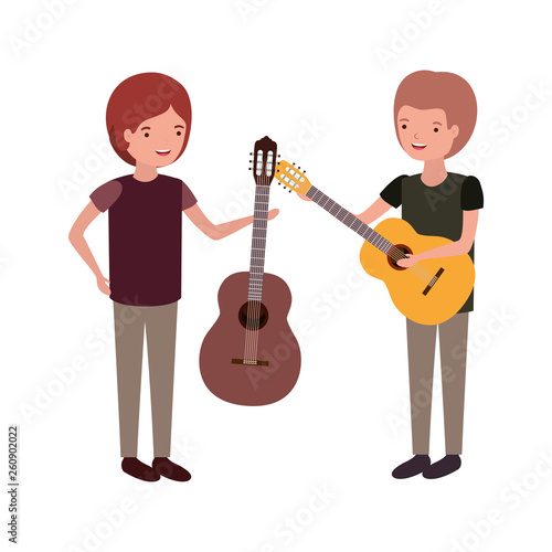 men with musical instruments character