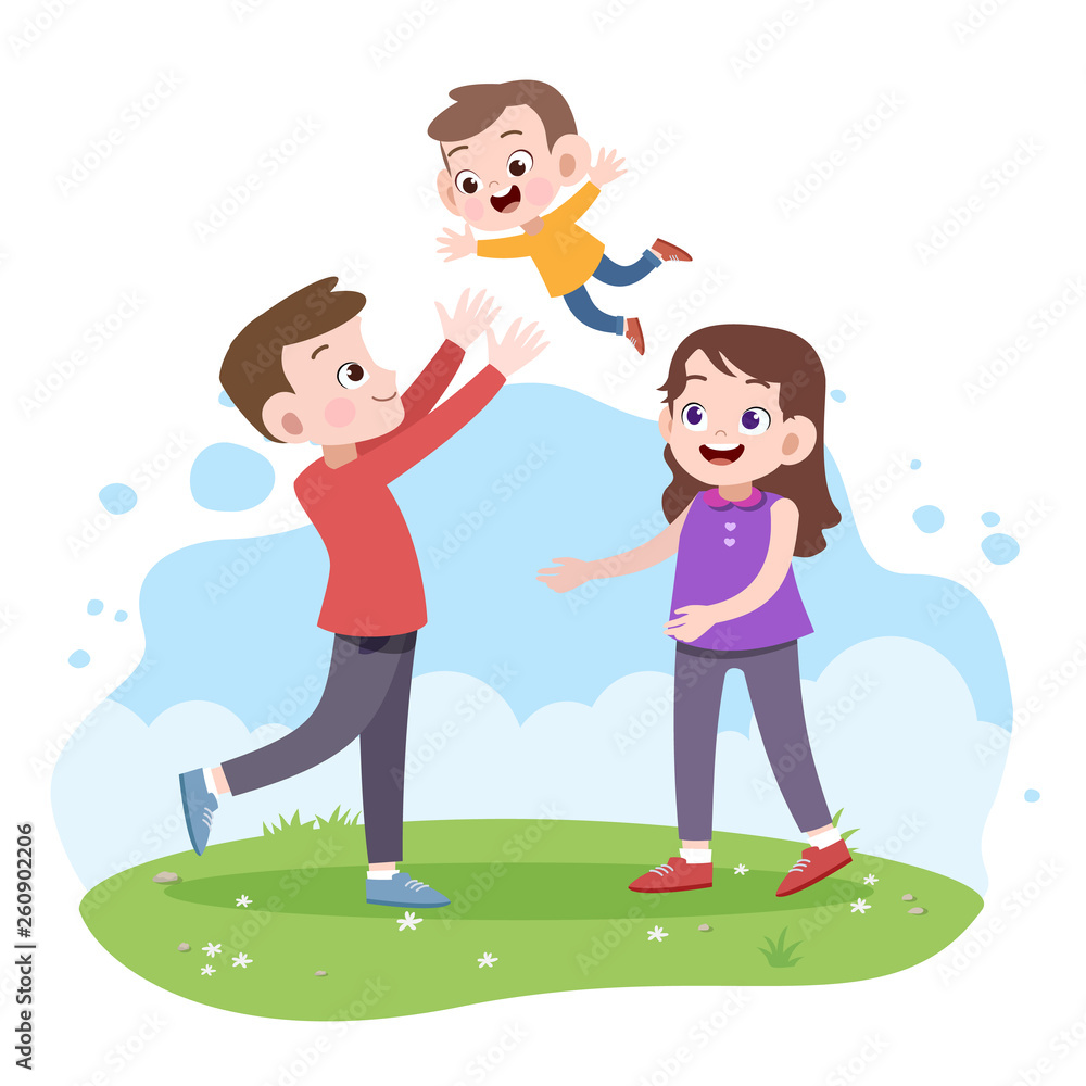 happy family vector illustration