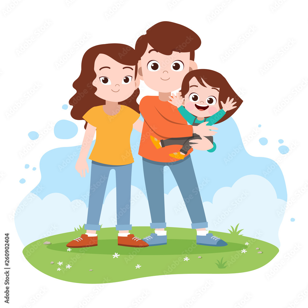 happy family vector illustration