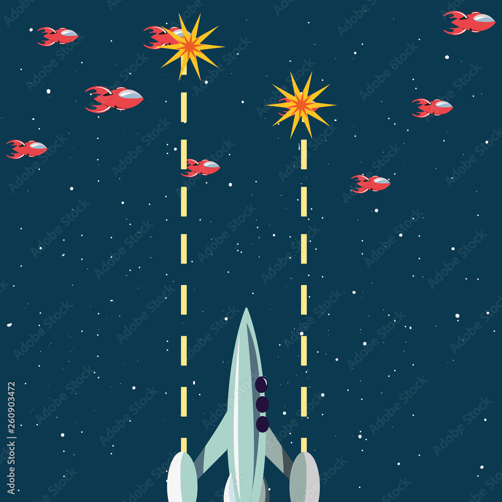 rocket spaceships space battle