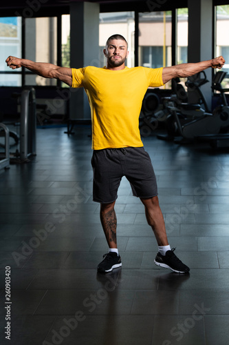 Handsome Man Posing In Yellow T-shirt