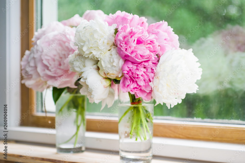Fototapeta premium Peonies Bouquet- pink white