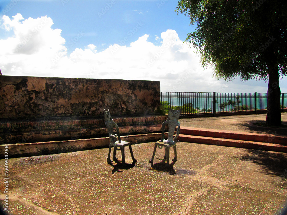 Two chairs in a public place in San Juan, Puerto Rico Two chairs in a public place in San Juan, Puerto Rico