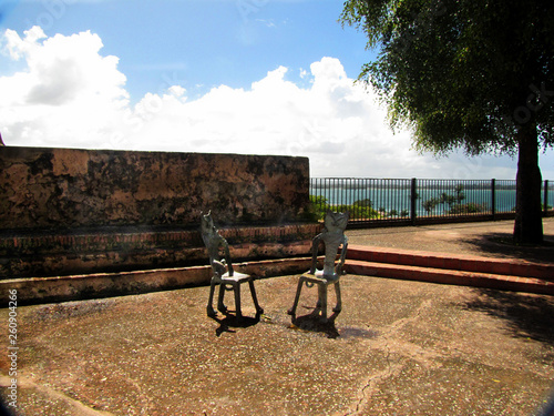 Two chairs in a public place in San Juan, Puerto Rico