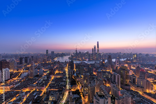 Shanghai skyline and cityscape at dawn © Eugene