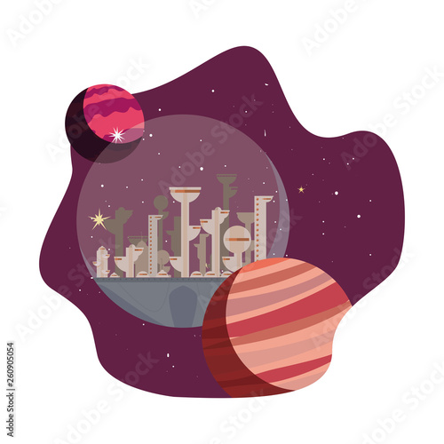 rocket colony futuristic space