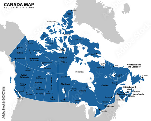 canada map. Vector