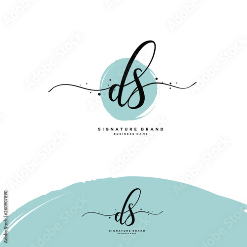 D S DS Initial letter handwriting and  signature logo.