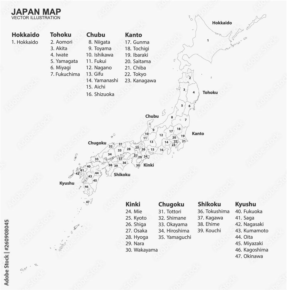 Naklejka premium Japan map