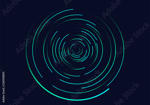 Abstract vortex, circular swirl lines. Star trails around in the night sky.