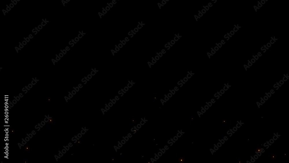 Animation of flying sparks slow motion with black background. theme of fire. Animation of flying sparks slow motion with black background. theme of fire.