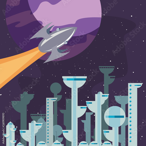 rocket colony futuristic space