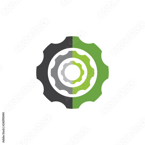 simple cog machine industrial logo vector