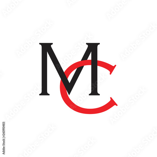 letters mc linked overlapping logo vector