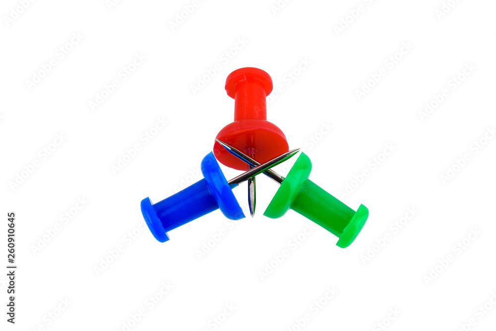 Group of push pins in RGB (Red, Green, Blue) colors Group of push pins in RGB (Red, Green, Blue) colors