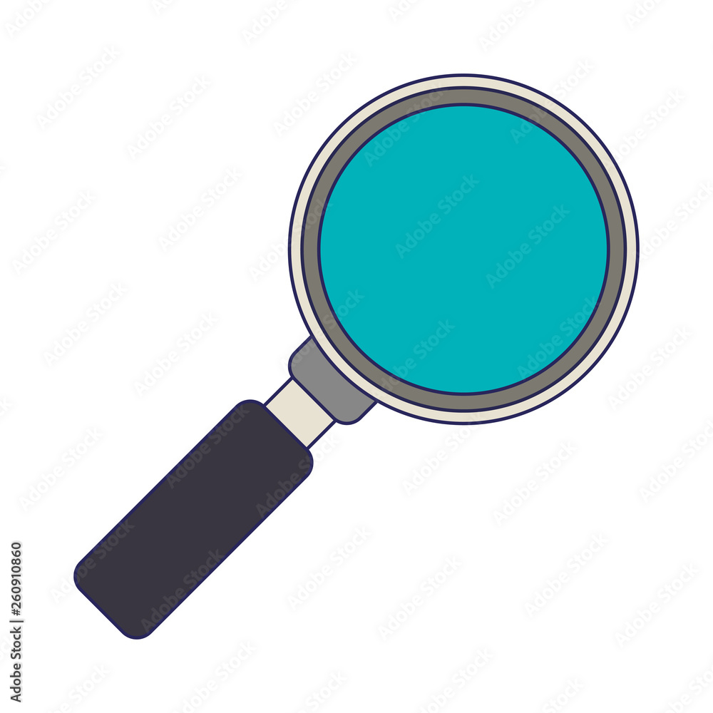 Magnifying glass symbol isolated blue lines Magnifying glass symbol isolated blue lines