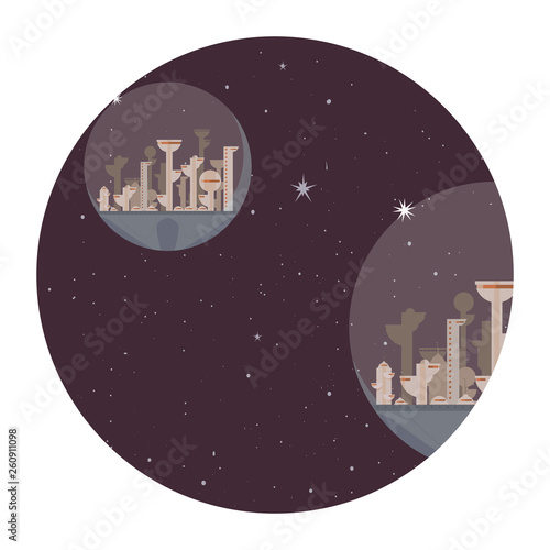 rocket colony futuristic space