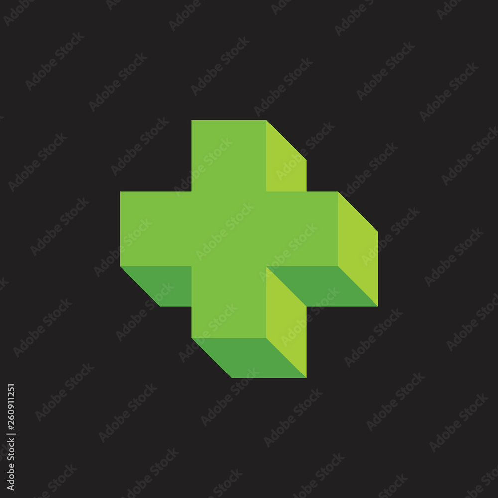3d gradient plus medical logo decoration vector 3d gradient plus medical logo decoration vector