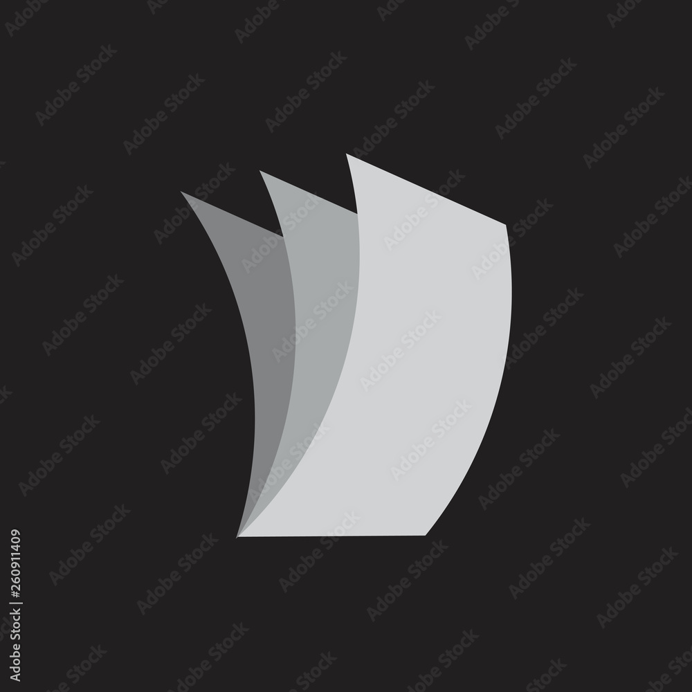 simple 3d gradient geometric paper notes logo vector simple 3d gradient geometric paper notes logo vector