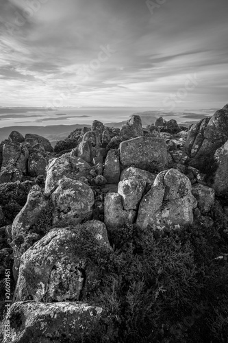 Dawn Mt Wellington, Black and white