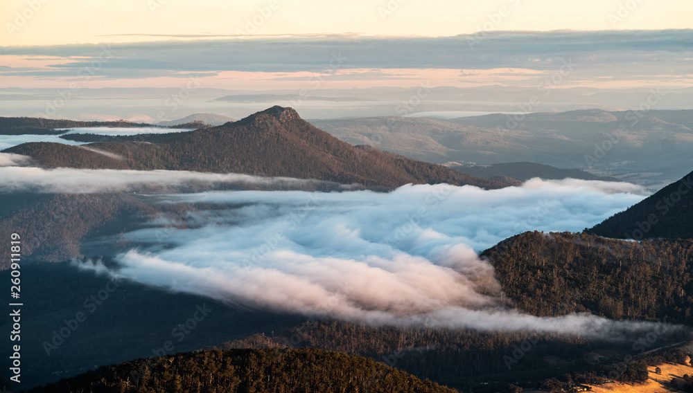 cloud in the valley, Dawn, Mt Wellington