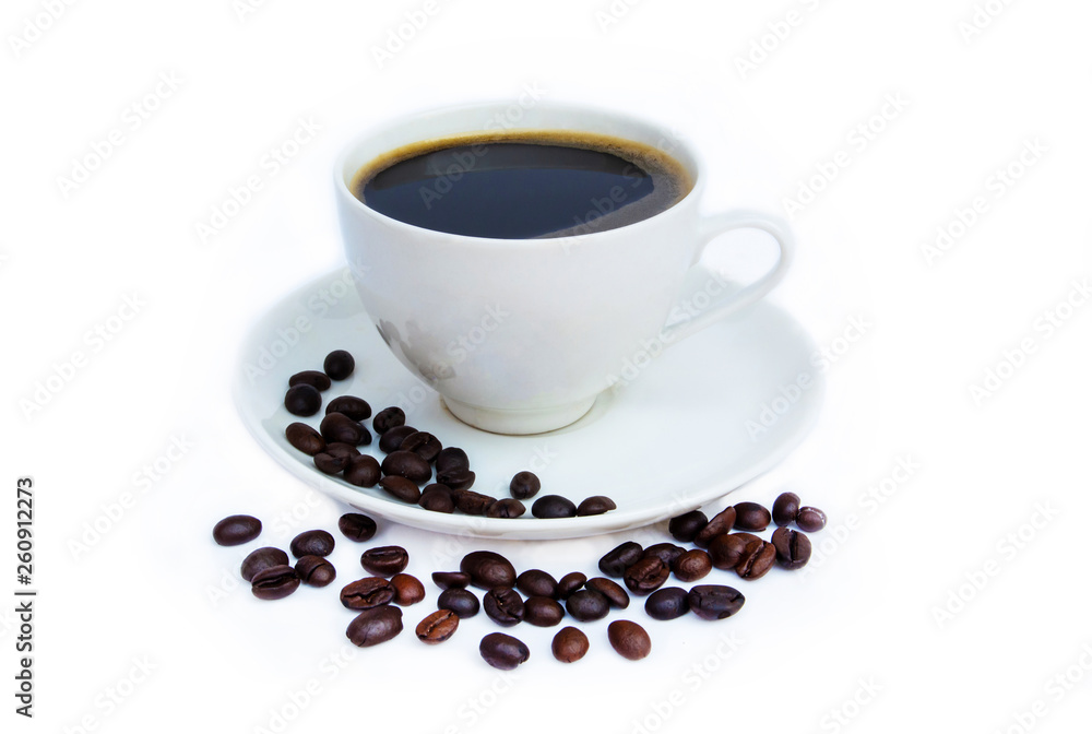 Obraz premium beans of Coffee cup isolated on white background